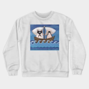 The Sailor Cat and Penguin Crewneck Sweatshirt